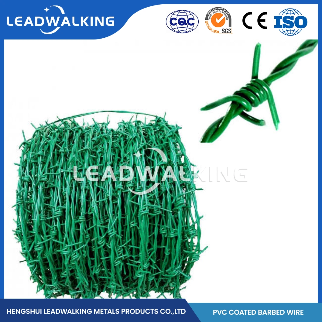 Leadwalking 1.8mm High Tensile Barbed Wire Manufacturing OEM Customized Hot Dipped Galvanized Barbed Wire China 37 Strands Steel Wire Plastic-Coated Barbed Wire